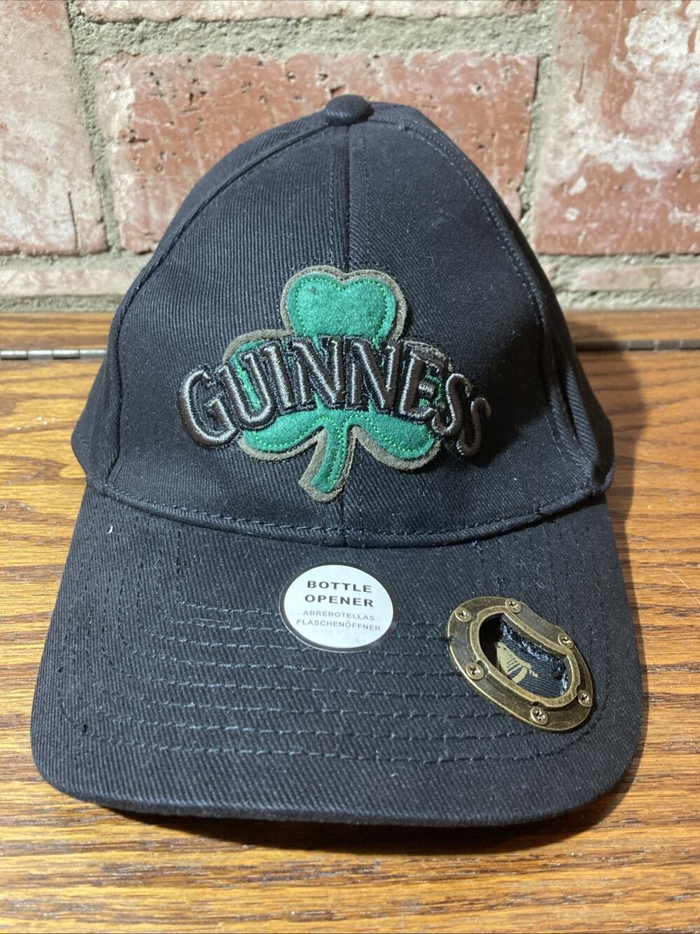 NEW unused Guinness Beer Malt Alcohol Dark Bottle Opener 3 Leaf Clover Hat Cap